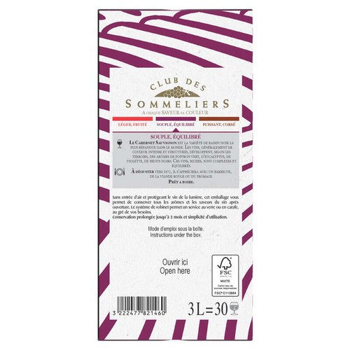 Cabernet Sauvignon Rouge cubi 3L