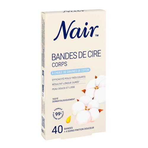 Nair Bande de Cire Froide Corps Coton x40