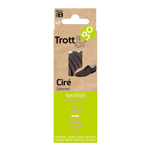 La Brosse Et Dupont Lacet Cire Marron 75cm 2 Paires