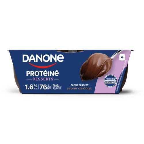 Danone Protéiné Crème dessert chocolat 4x120g