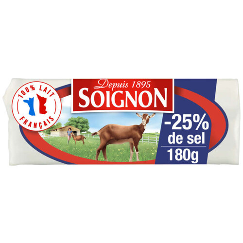 Soignon bûche de chèvre 25% de sel en moins 180g