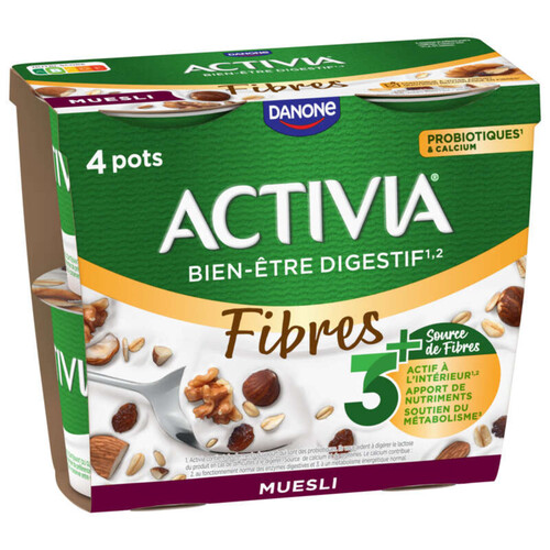 Activia Probiotiques Céréales Yaourt Muesli Bifidus 4x120g