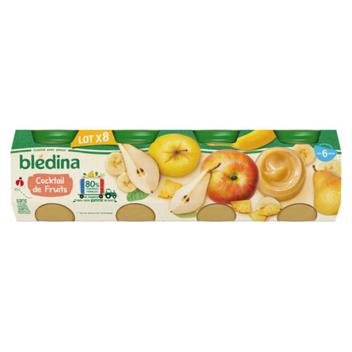 Blédina Pots fruits Cocktail de fruits dès 6 mois 8x130g