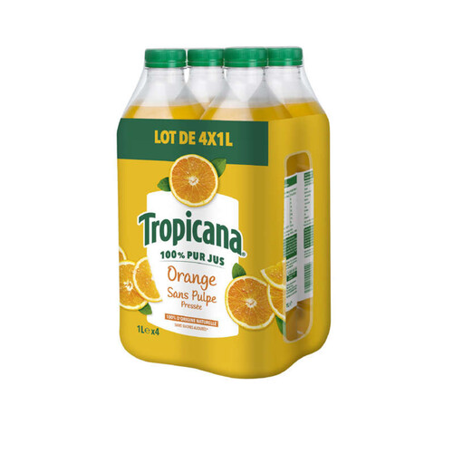 Tropicana Pure Premium Orange Sans Pulpe Le Pack De 4X1L