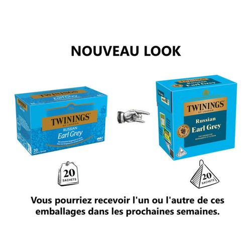 Twinings Thé Earl Grey Russian 20 Sachets 30g