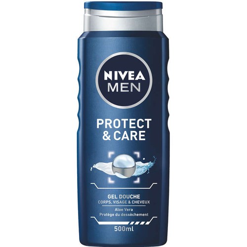 Nivea Men Gel Douche Homme Peaux sèches 3 en 1 Protect & Care  500ml