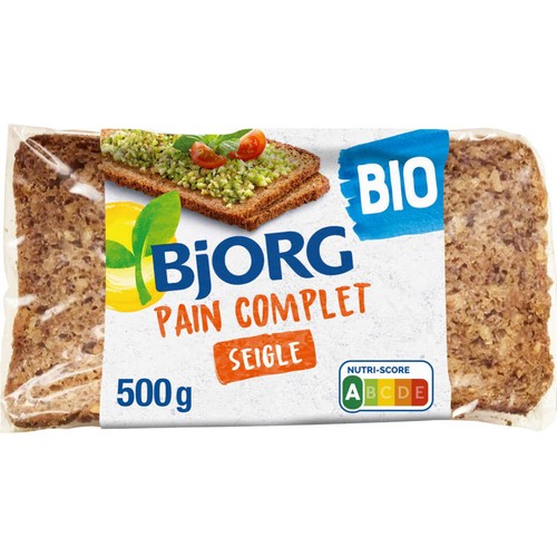 Bjorg Pain Complet De Seigle, Prétranché, Bio 500g
