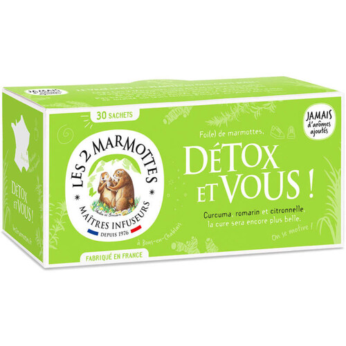 Les 2 Marmottes Infusion Détox et Vous 30 Sachets 50g