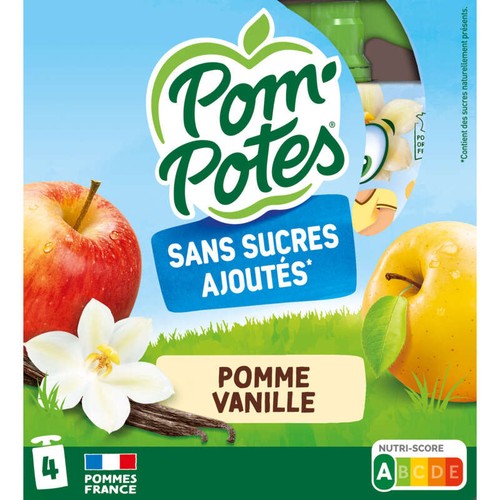 Pom'Potes Gourde Compote Pomme Vanille 4x90g