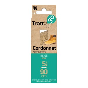 La Brosse Et Dupont 2 Paire Lacet Cordonnet Beige 90cm