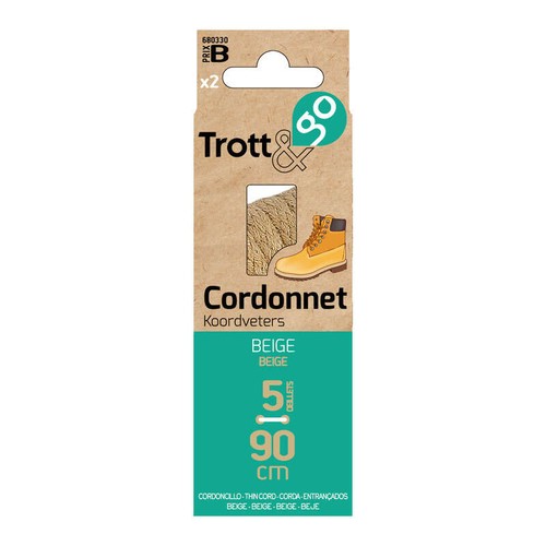 La Brosse Et Dupont 2 Paire Lacet Cordonnet Beige 90cm
