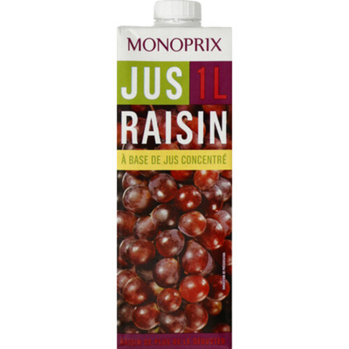 Monoprix Jus de raisin rouge à base de jus concentré 1L
