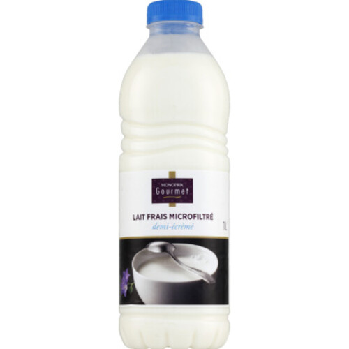 Monoprix Gourmet Lait frais et demi-écrémé, microfiltré pb unité