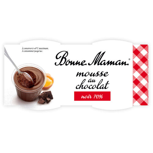 Bonne Maman Mousse au chocolat noir intense 4x50g
