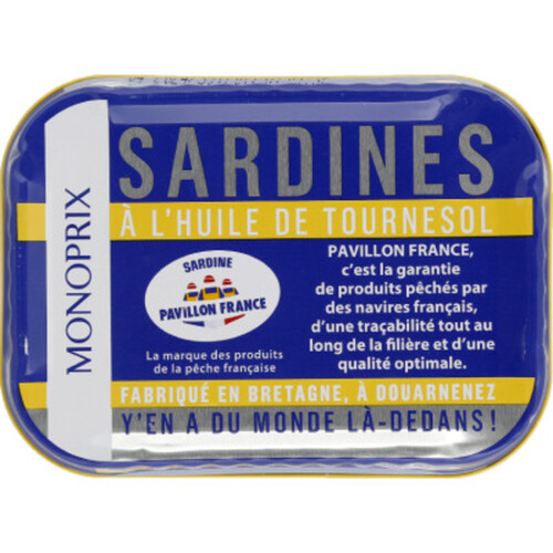 Monoprix Sardines à l'huile de tournesol 87g