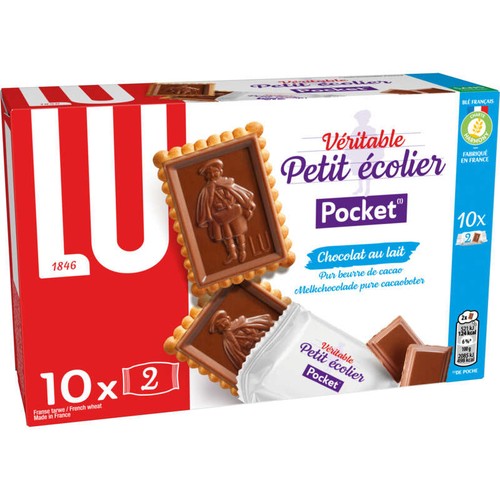 Lu Petit Écolier Pocket Petit Beurre Biscuits nappés de Chocolat au Lait 250g