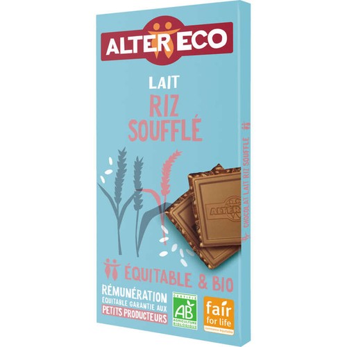 Alter Eco Choco Lait Riz Souffle Bio 100g