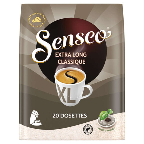 Senseo café classique extra Long x20 dosettes, 250g