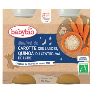 Babybio mouliné de carotte des landes & quinoa 400g