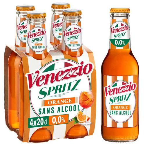 Venezzio Spritz Cocktail Pétillant Orange Sans Alcool 4x20cl