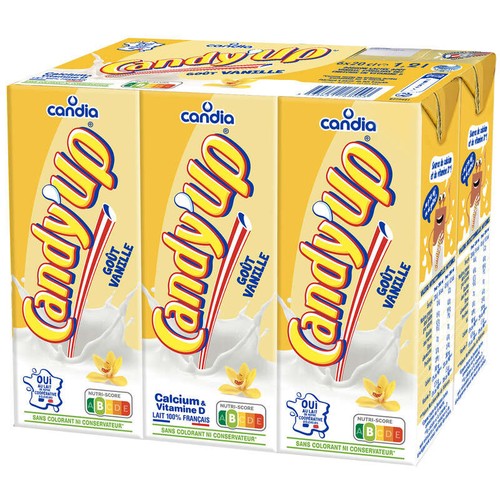 Candia - Candy'Up - Boisson lactée vanille - Le pack de 6x20cl
