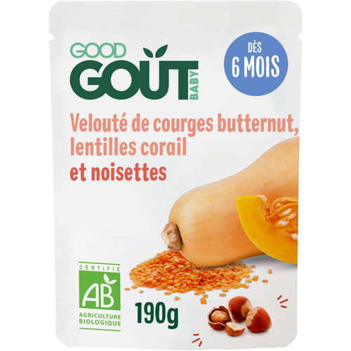 Good Goût kidz Velouté courge lentilles corail 190g