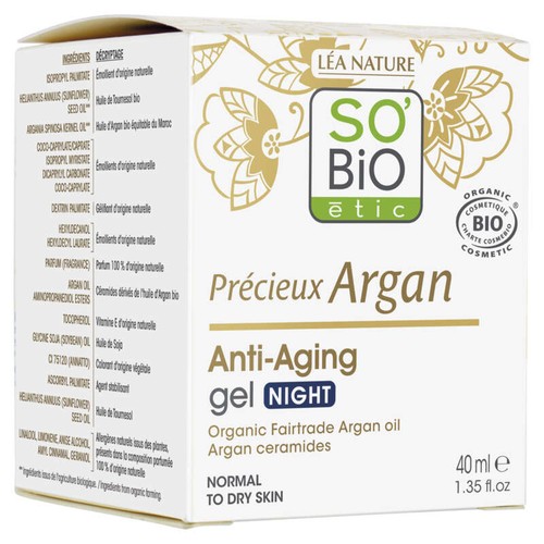 SO'BiO Étic Gelée de nuit Anti-Âge à l'Huile d'Argan Bio 50ml