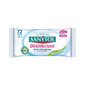 Sanytol Lingettes désinfectantes  anti-allergènes.
