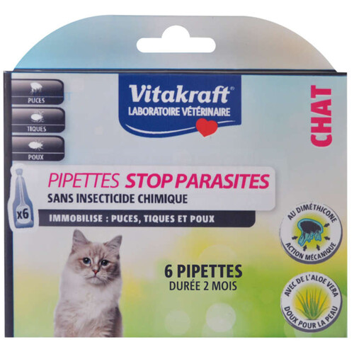 Vitakraft Pipettes Stop Parasites Chat P/6