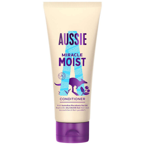Aussie miracle moist après-shampoing hydratant pour les cheveux secs et abîmés, 200 ml