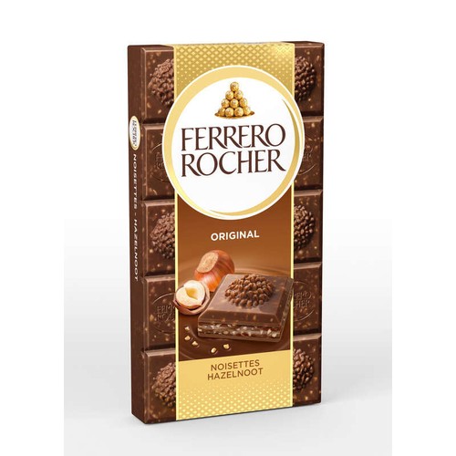 Ferrero Rocher Original Tablette Chocolat Au Lait Noisettes 90g