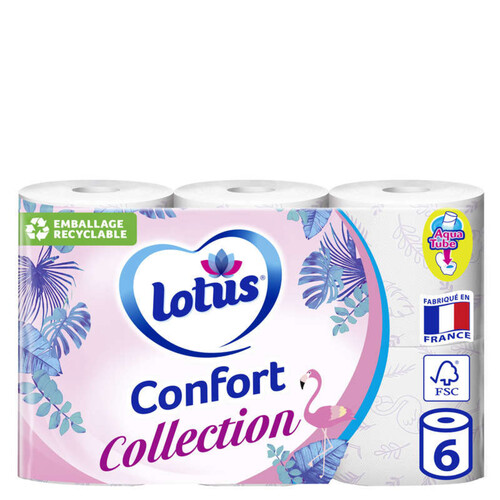 Lotus Papier Toilette Collection x6 rouleaux (blanc ou lilas)