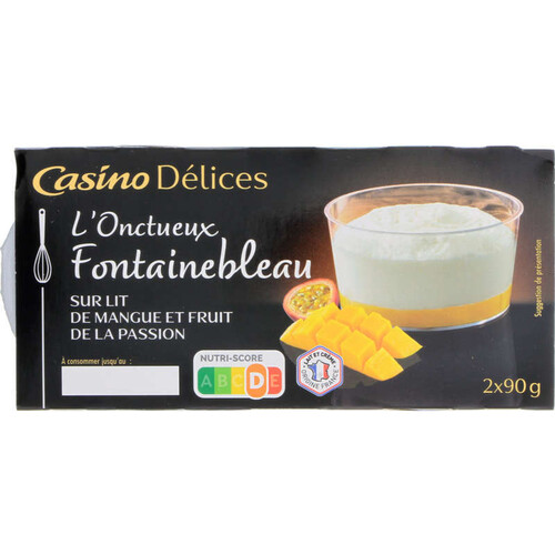 Casino Délices L'onctueux de fontainebleau mangue passion 2x90g