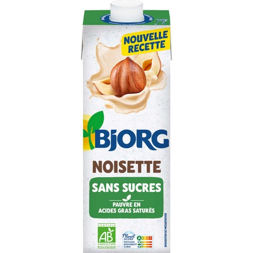Bjorg Boisson Noisette sans sucres Bio 1L