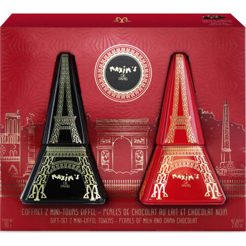 Maxim's Coffret 2 Mini-Tours Eiffel Perles de Chocolat 80g