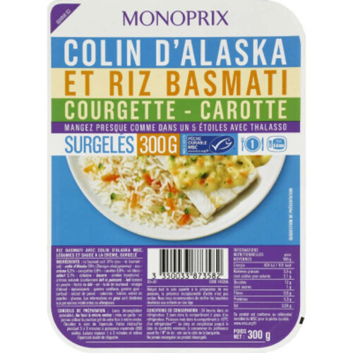 Monoprix Colin Alaska & Riz Courgette 300g