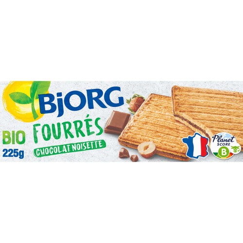 Bjorg Fourrés chocolat lait noisettes Bio 225g