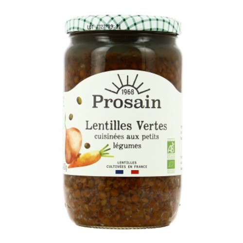 [Par Naturalia] Prosain Lentilles Vertes Cuisinées aux Petits Légumes 660G Bio