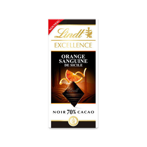 Lindt Excellence Chocolat Noir 70% Orange Sanguine de Sicile 100g