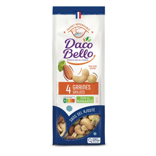 Daco Bello 4 Graines Grillées Sans Sel Ajouté 175g