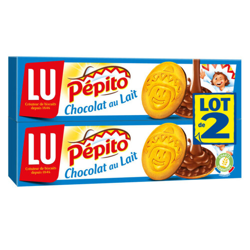 Lu Pepito Biscuits nappés au Chocolat au Lait 2x192g