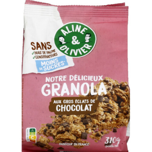 Aline & Olivier Granola Gros Eclat de Chocolat 310g