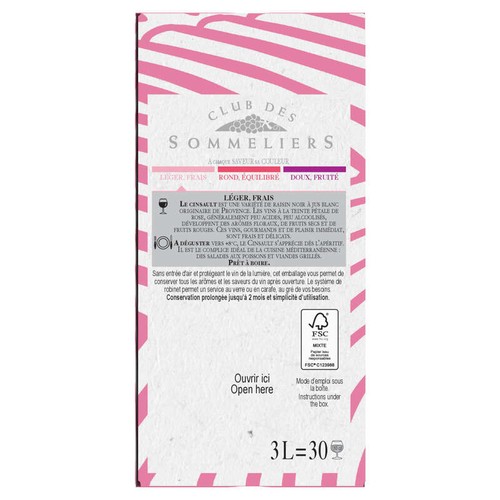 Club des Sommeliers Cinsault Pays d'OC Rosé 3L
