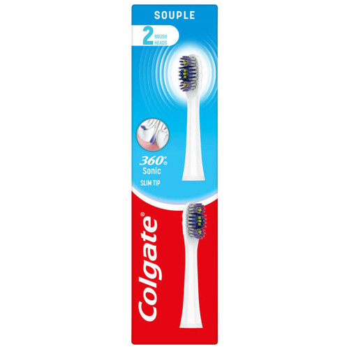 Colgate recharge tête de brosse à dents à piles 360° medium x2