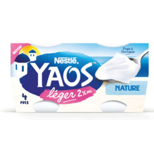 Nestlé Yaos Yaourt À La Grecque 2% M.G. Nature 4x125g