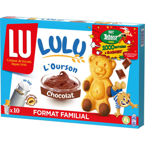 Lu Lulu L'Ourson Gâteaux fourrés au Chocolat 300g