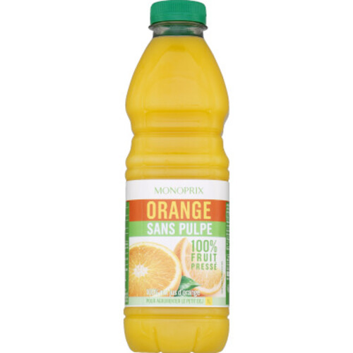 Monoprix Jus orange sans pulpe 100% fruit pressé 1L