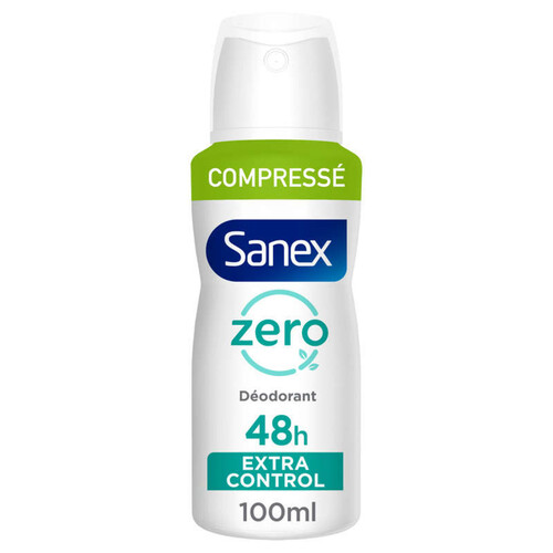 Sanex déodorant spray compressé sans sels d'aluminium zéro 0% 48h 100ml