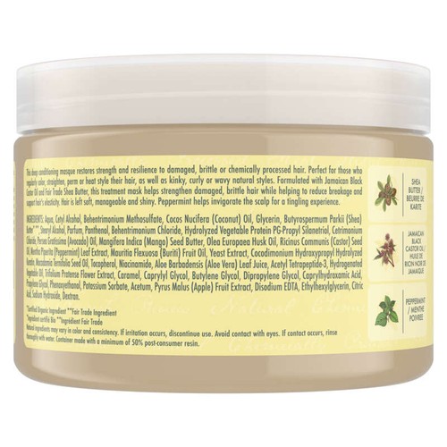 Shea Moisture masque cheveux femme huile de ricin noir de jamaïque 355ml
