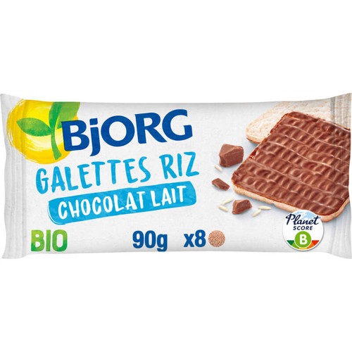 Bjorg Galettes Riz Chocolat Au Lait Bio 90g